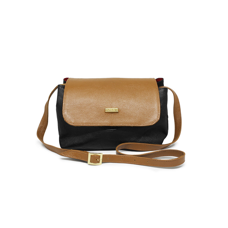 Bolsa feminina crossbody de couro Laura