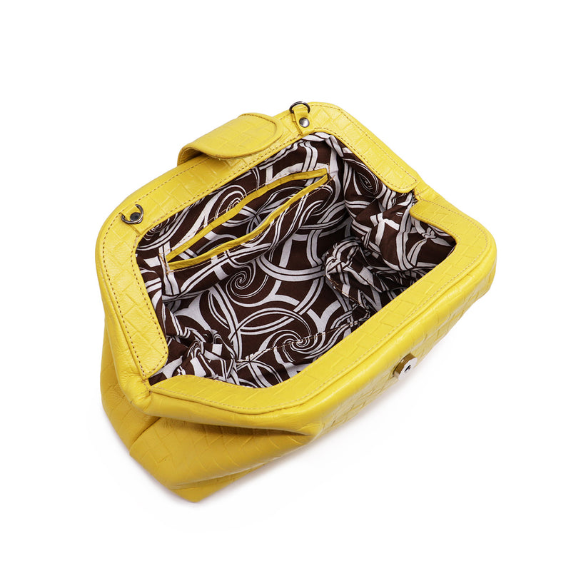 Bolsa feminina de couro amarelo Júlia