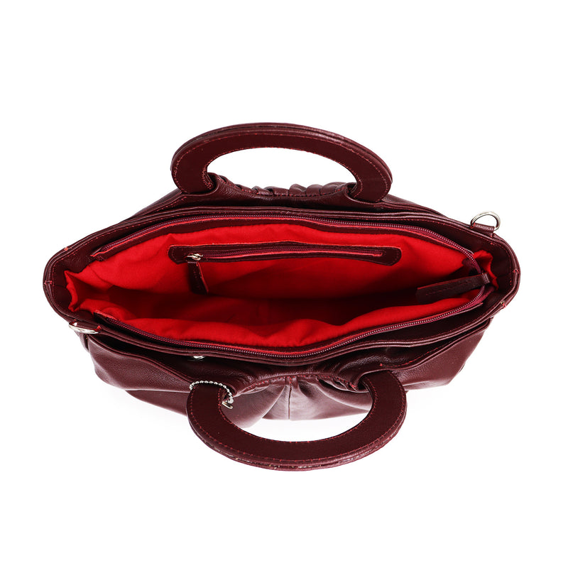 Bolsa feminina de couro marsala Liana