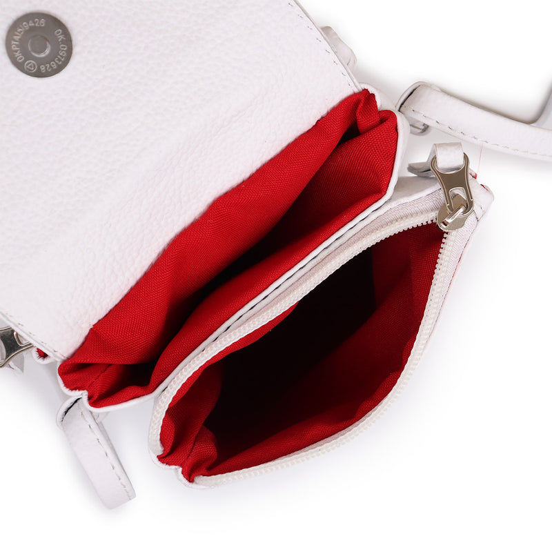 Bolsa tiracolo/transversal feminina de couro lavanda Melissa