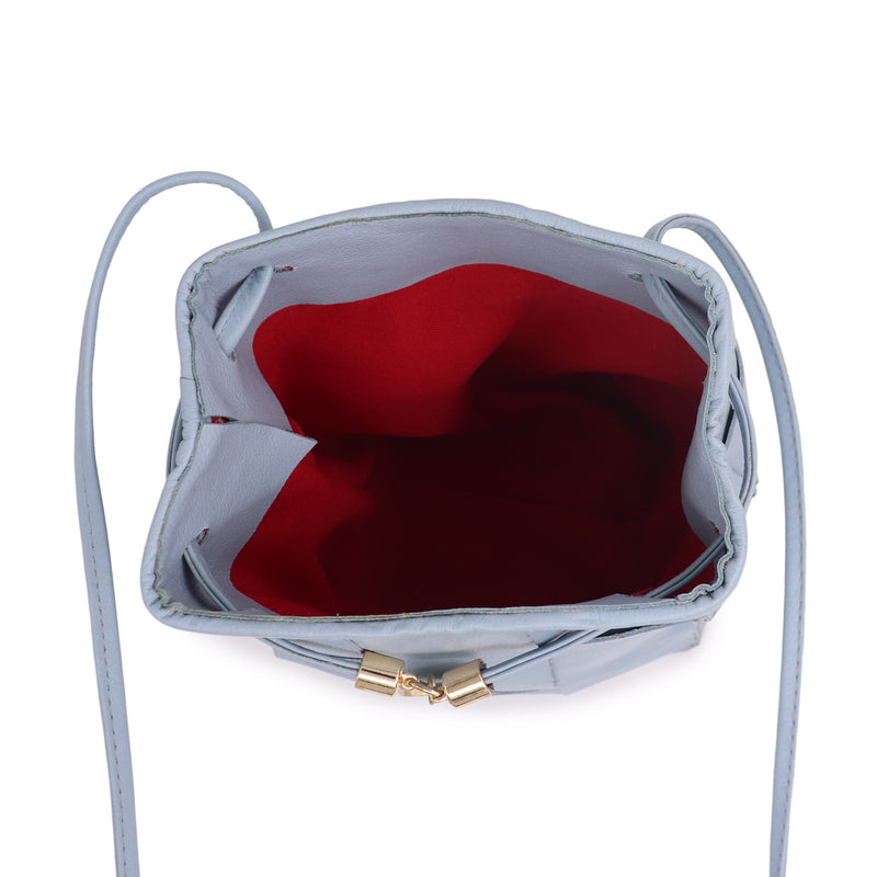 Bolsa feminina de couro azul celeste Zoe