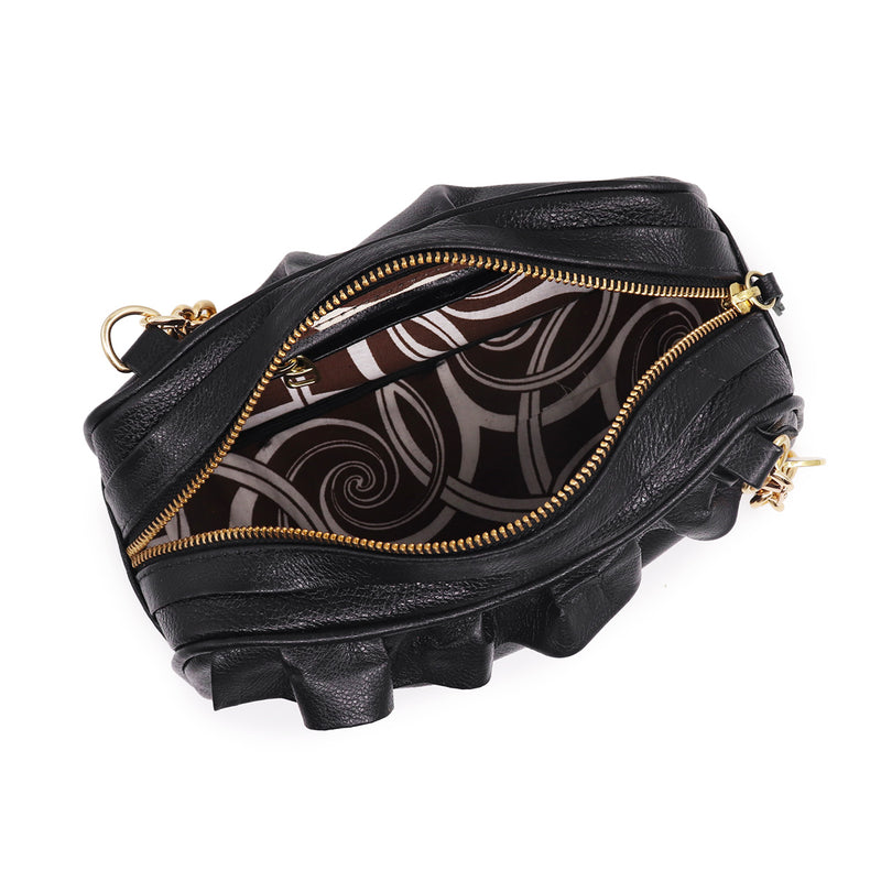 Bolsa feminina de couro preto Ingrid