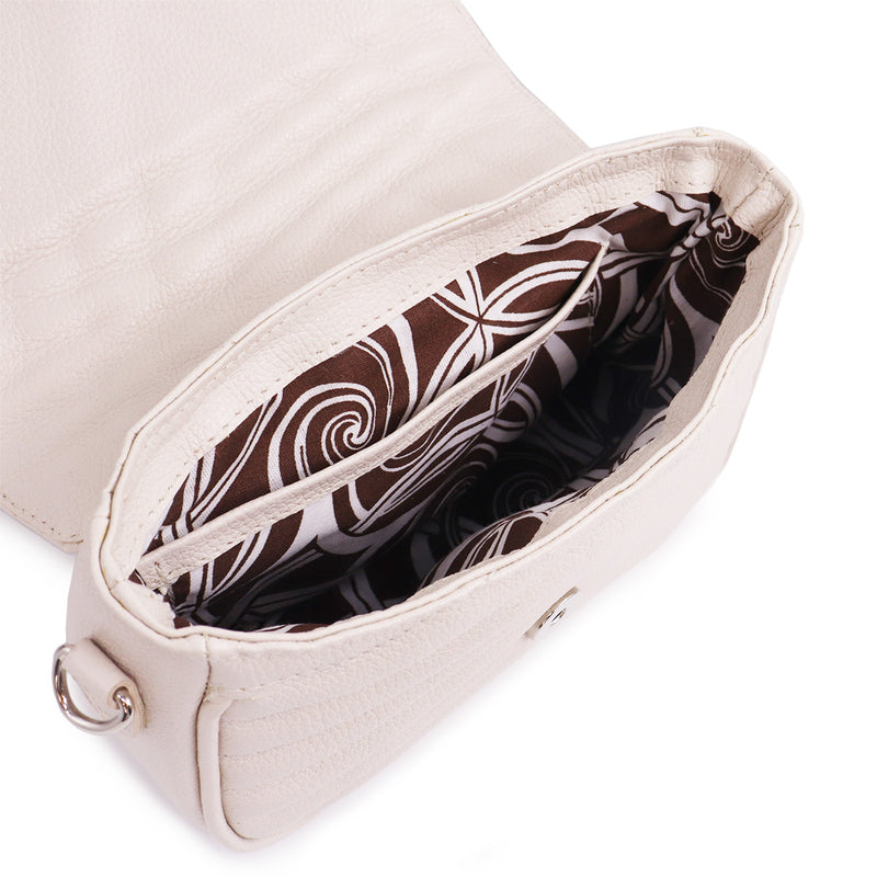 Bolsa feminina de couro off white Helena