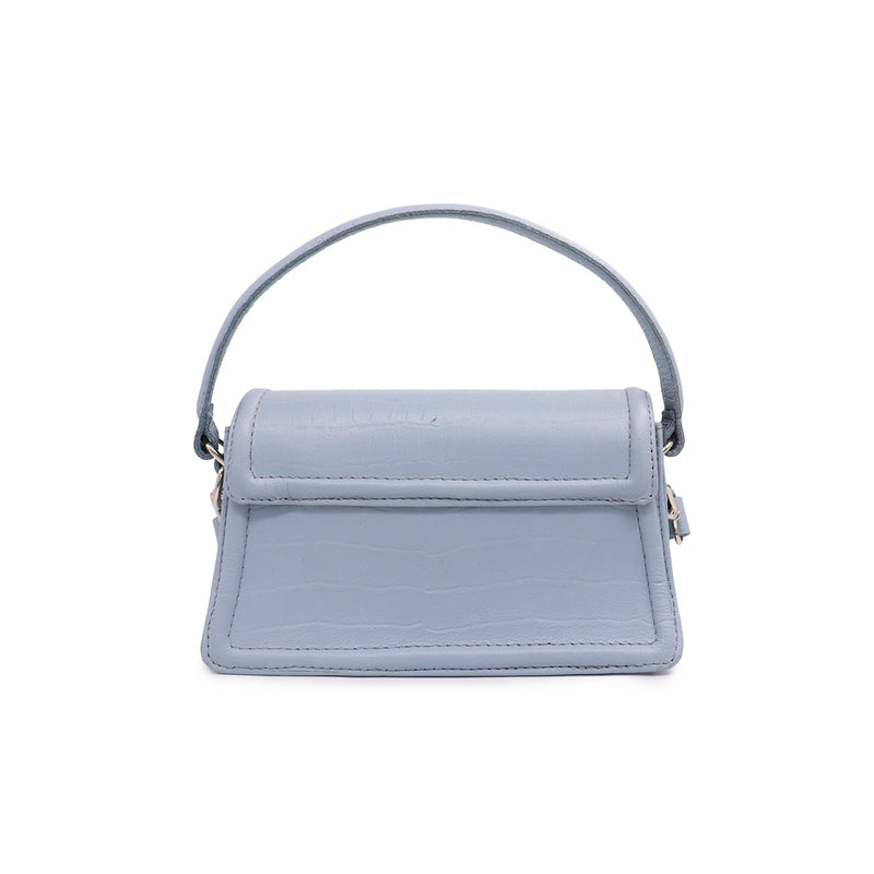 Bolsa de couro azul celeste Bruna