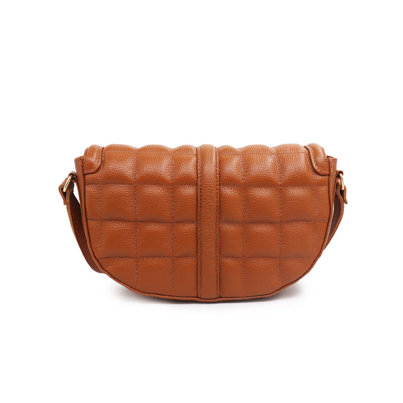 Bolsa de couro feminina caramelo Marina