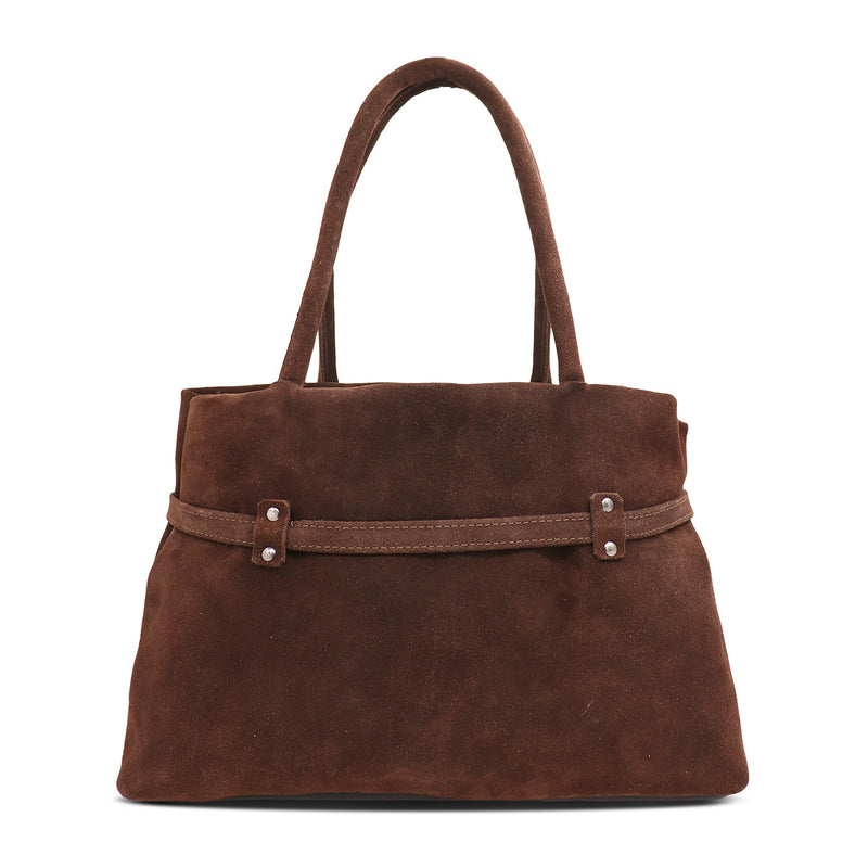 Bolsa feminina de camurça marrom Viena