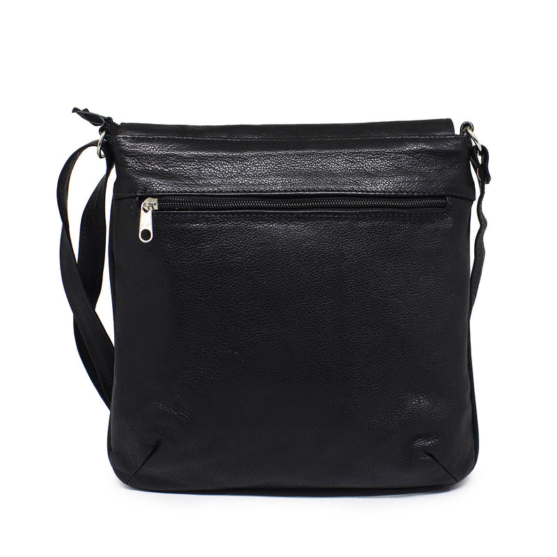 Bolsa feminina de couro preta Luiza