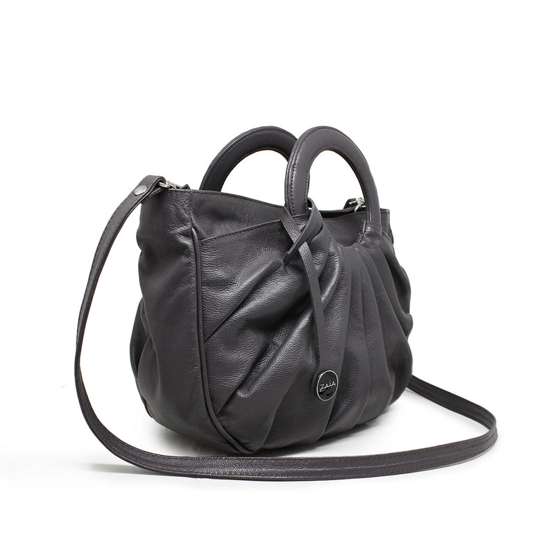 Bolsa feminina de couro cimento Liana