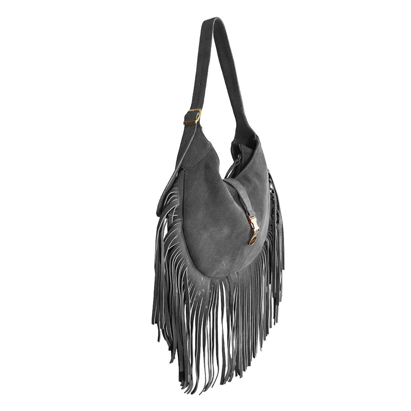 Bolsa feminina de camurça preto Paris