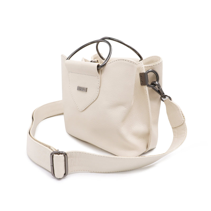 Bolsa feminina de couro off white Beca