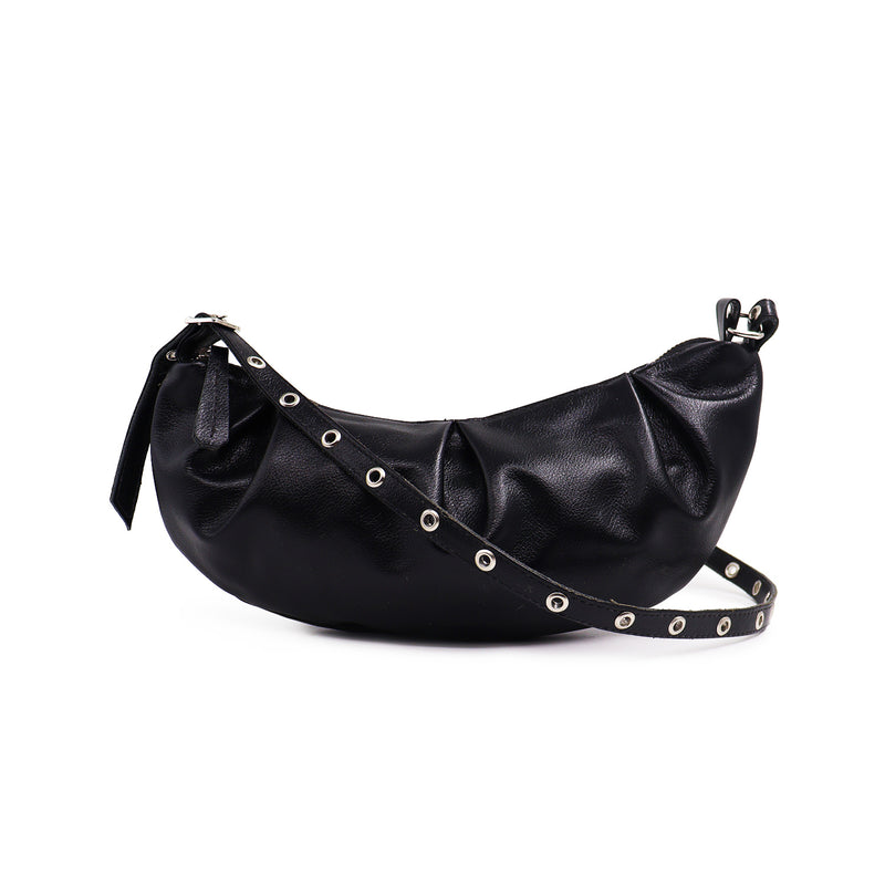 Bolsa feminina de couro preta Vitória