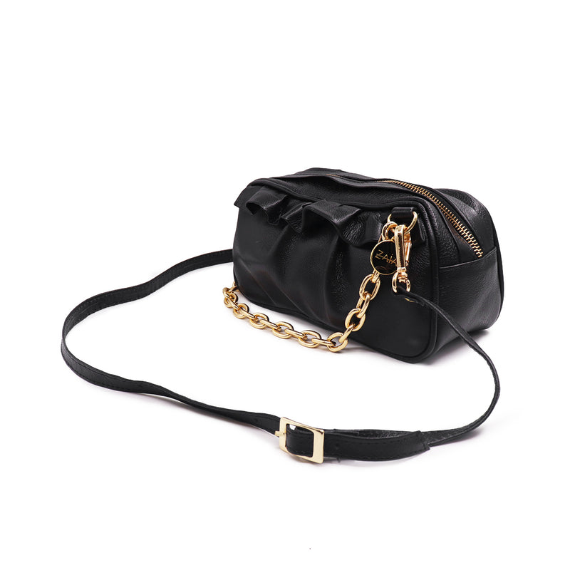 Bolsa feminina de couro preto Ingrid