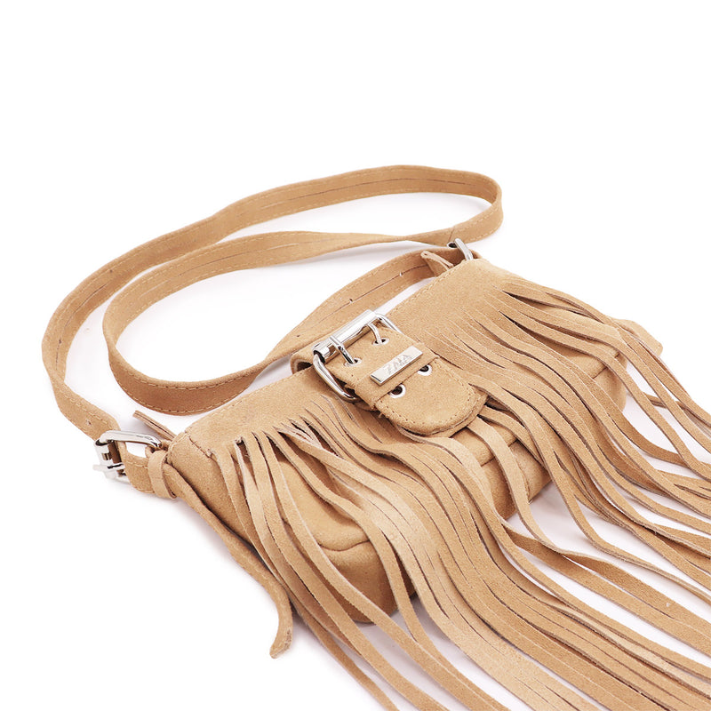Bolsa feminina de couro legítimo nude Barcelona
