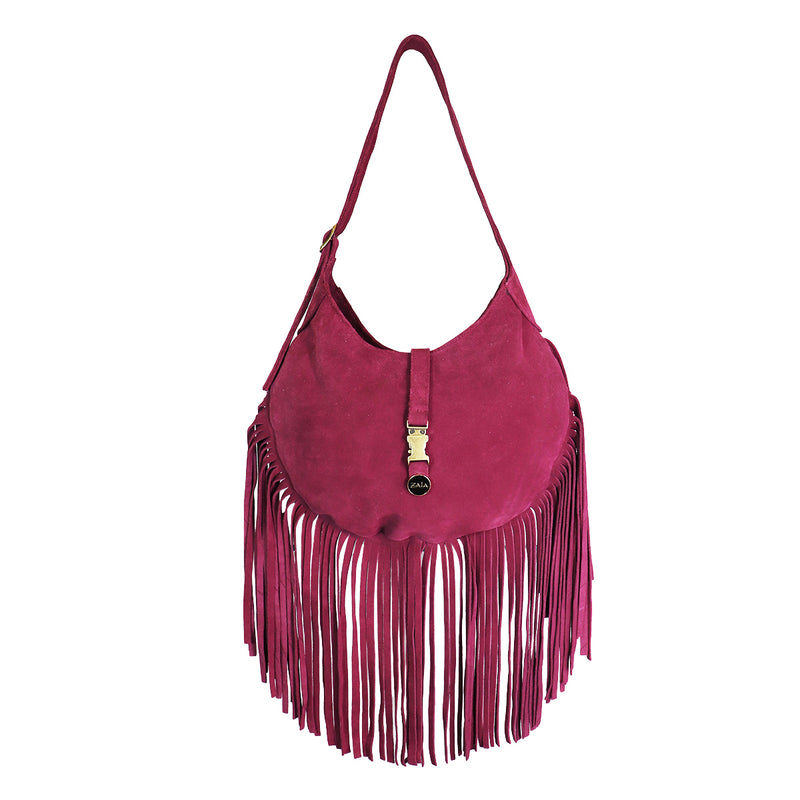 Bolsa feminina de camurça bordô Paris
