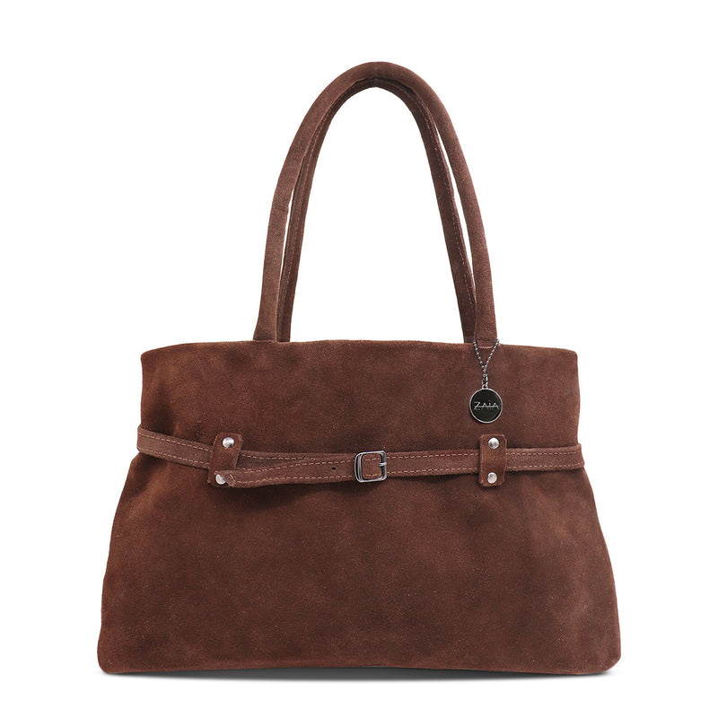 Bolsa feminina de camurça marrom Viena
