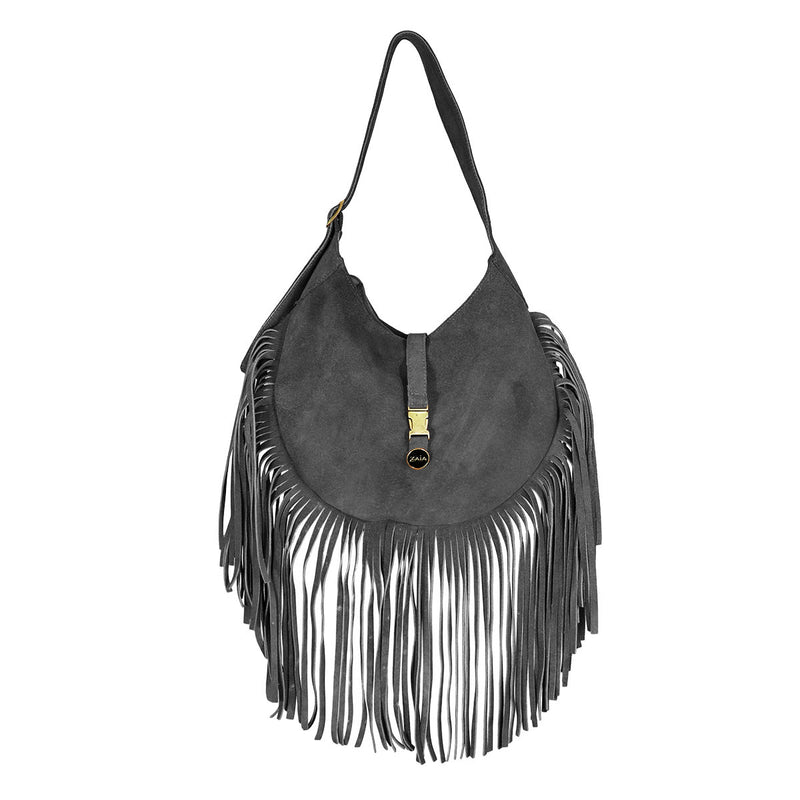 Bolsa feminina de camurça preto Paris