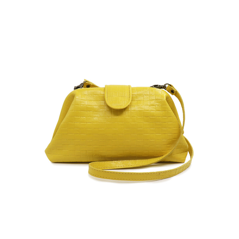 Bolsa feminina de couro amarelo Júlia