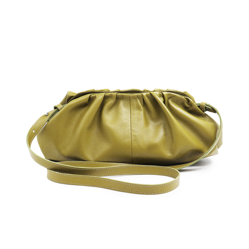 Bolsa feminina de couro pistache Cecília