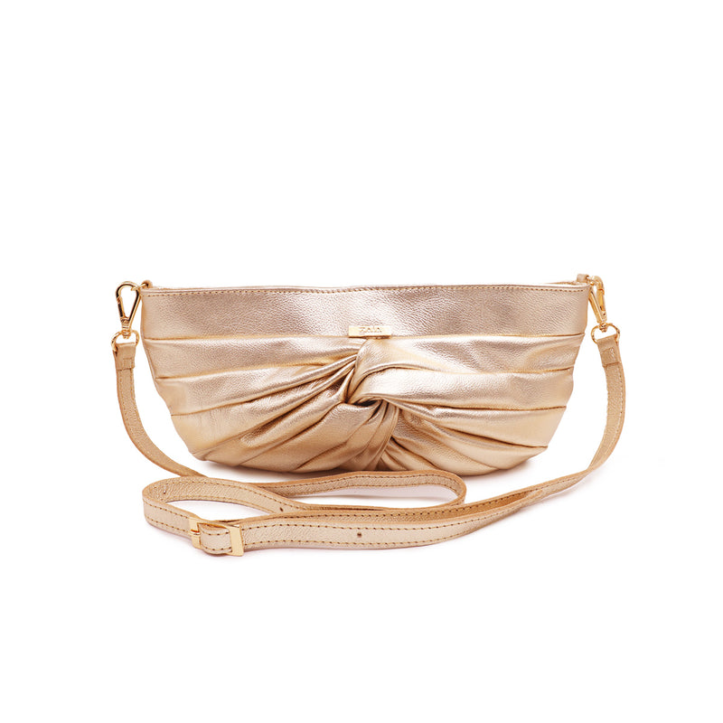 Bolsa feminina de couro dourado Sarah