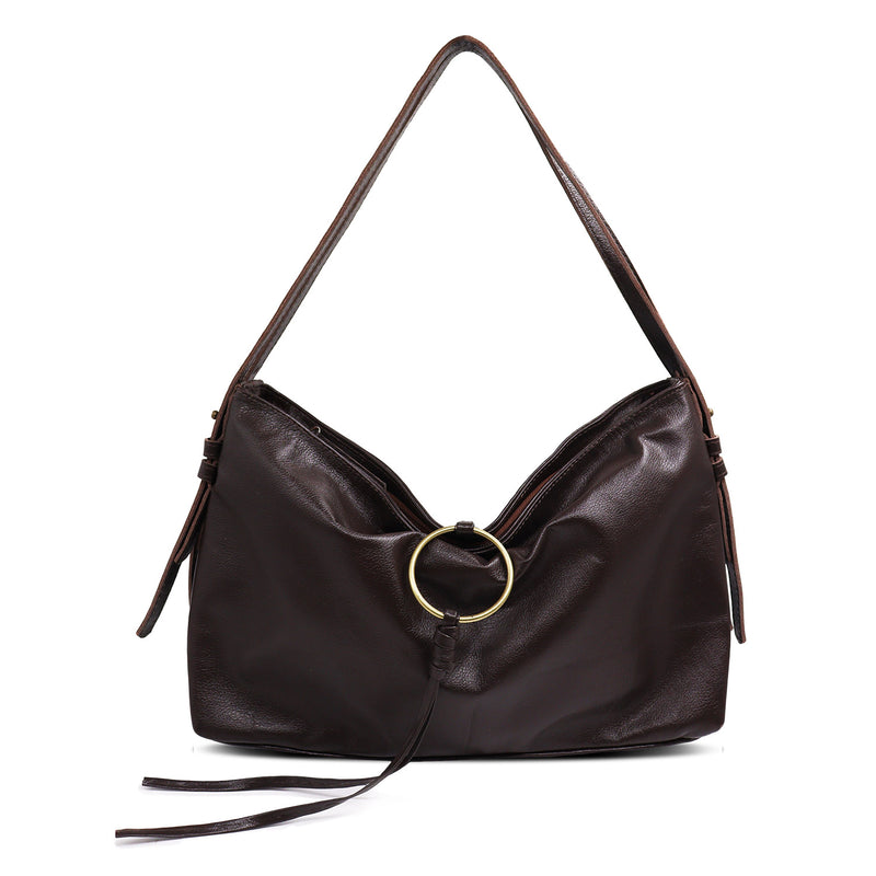 Bolsa feminina de couro marrom Helena