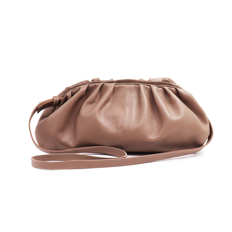 Bolsa feminina de couro capuccino Cecília