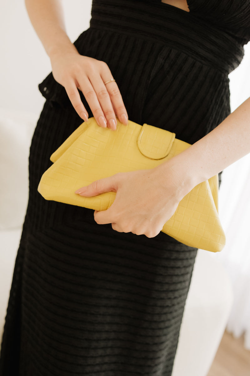 Bolsa feminina de couro amarelo Júlia