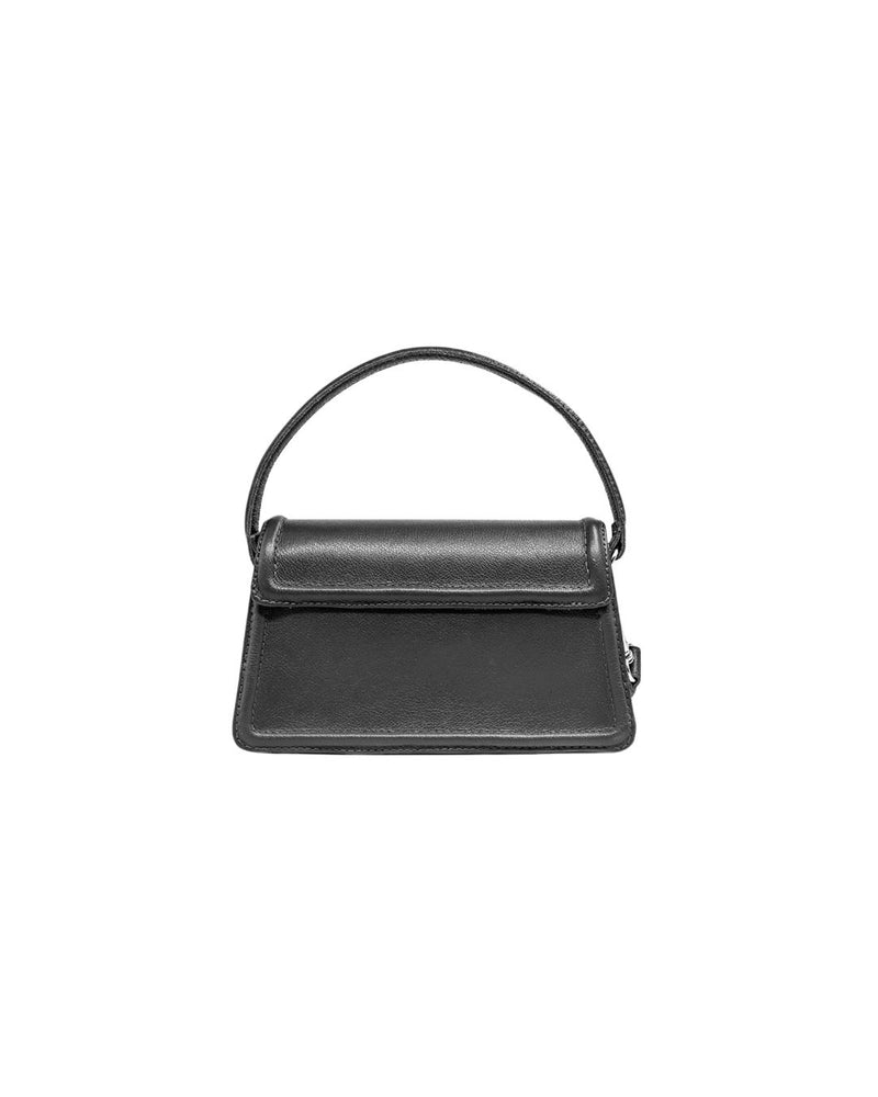 Bolsa feminina de couro preto Bruna