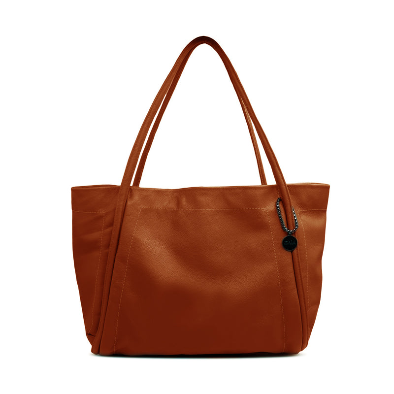 Bolsa bag shopping grande de couro caramelo Ayla