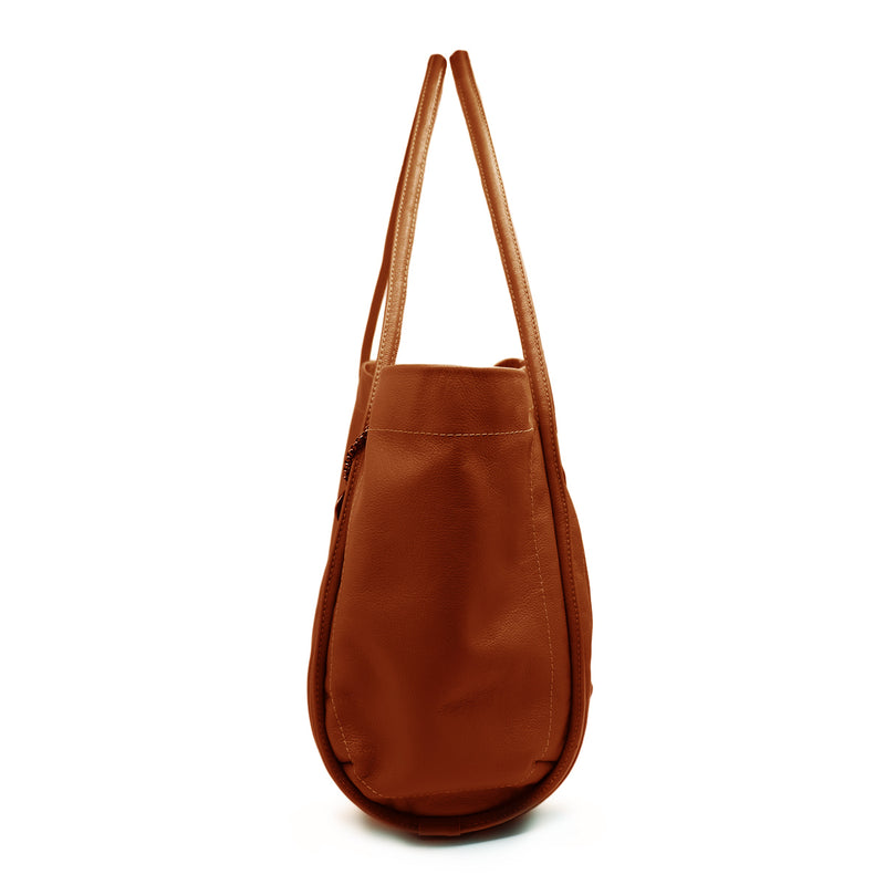 Bolsa bag shopping grande de couro caramelo Ayla
