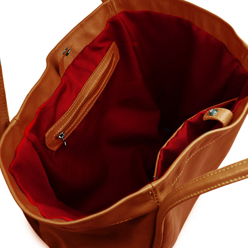 Bolsa bag shopping grande de couro caramelo Ayla