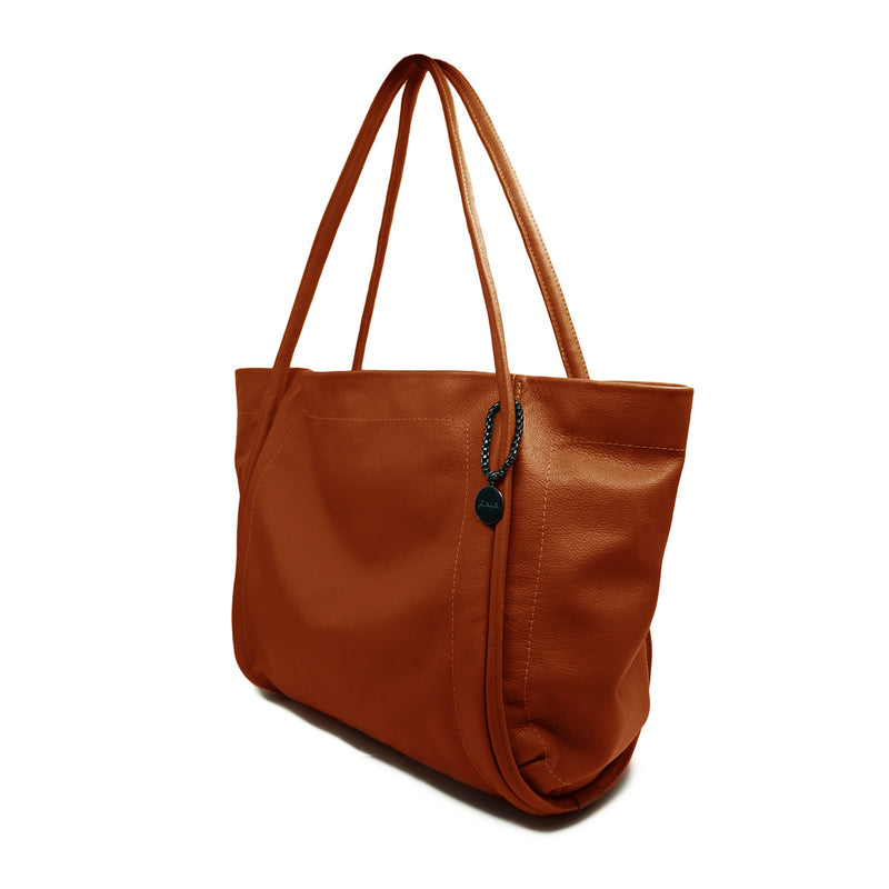 Bolsa bag shopping grande de couro caramelo Ayla