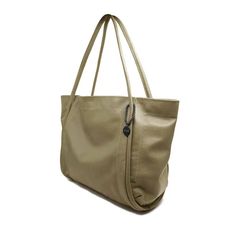 Bolsa bag shopping grande de couro pistache Ayla