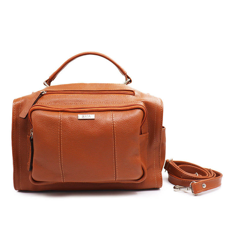 Bolsa de couro feminina tiracolo caramelo Ana