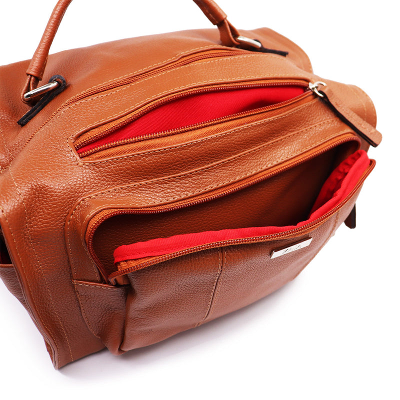 Bolsa de couro feminina tiracolo caramelo Ana