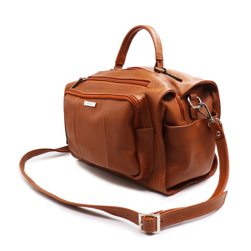 Bolsa de couro feminina tiracolo caramelo Ana