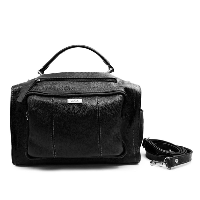 Bolsa de couro feminina tiracolo preto Ana