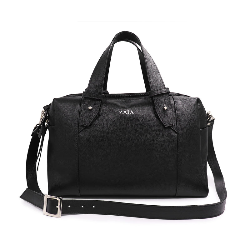 Bolsa de couro tiracolo preta Isabel
