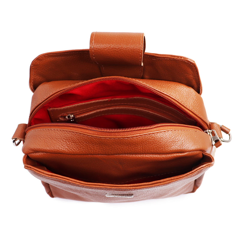 Bolsa feminina de couro caramelo Lívia