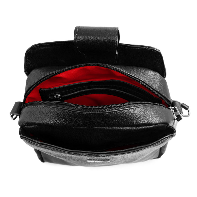 Bolsa feminina de couro preta Livia
