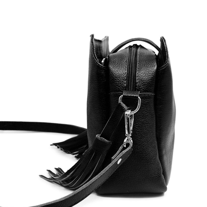 Bolsa feminina de couro preta Livia
