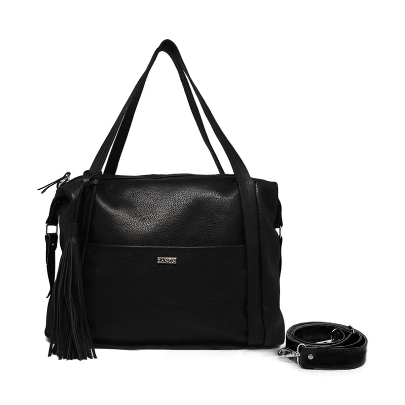 Bolsa feminina de couro preta Roberta