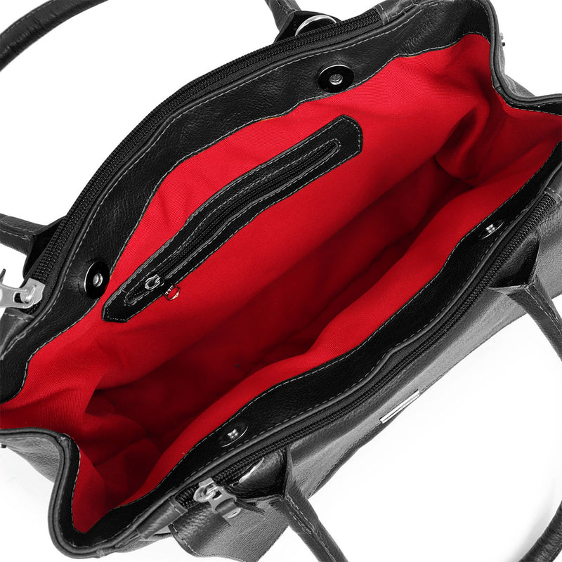 Bolsa feminina de couro transversal preta Katia