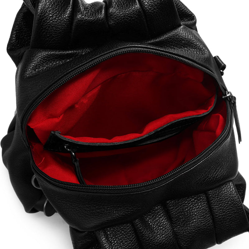 Bolsa feminina transversal de couro média preta Jade