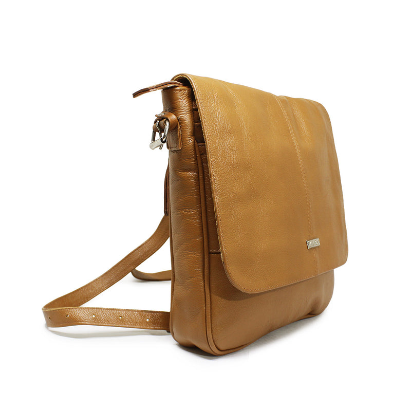 Bolsa feminina de couro caramelo Luiza