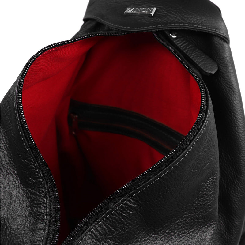 Bolsa mochila de couro preta Mara