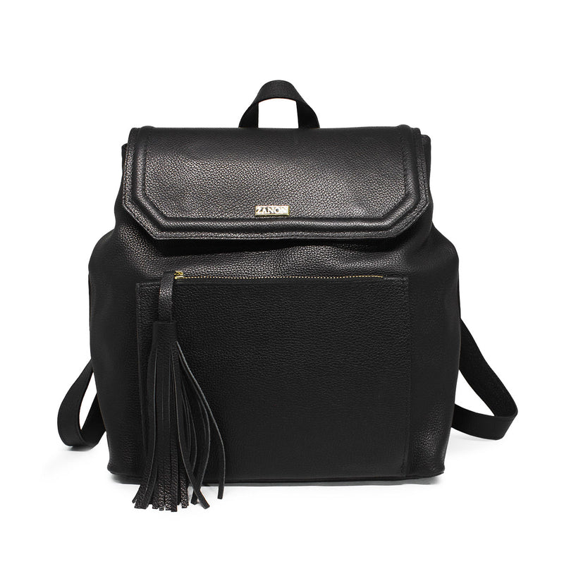 Mochila feminina de couro preta Rafaela