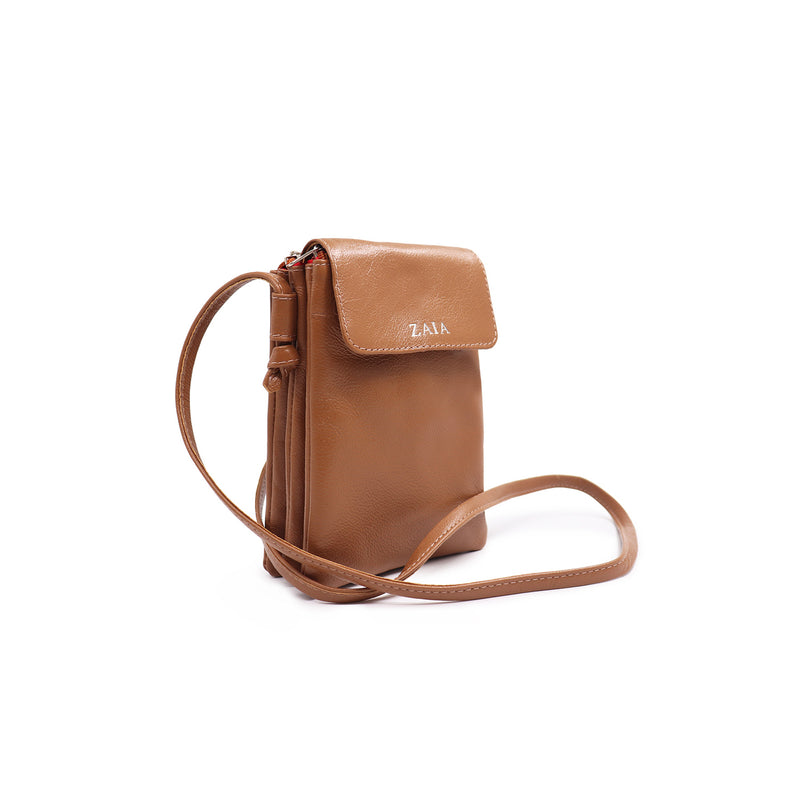 Bolsa tiracolo/transversal feminina de couro amarelo Melissa