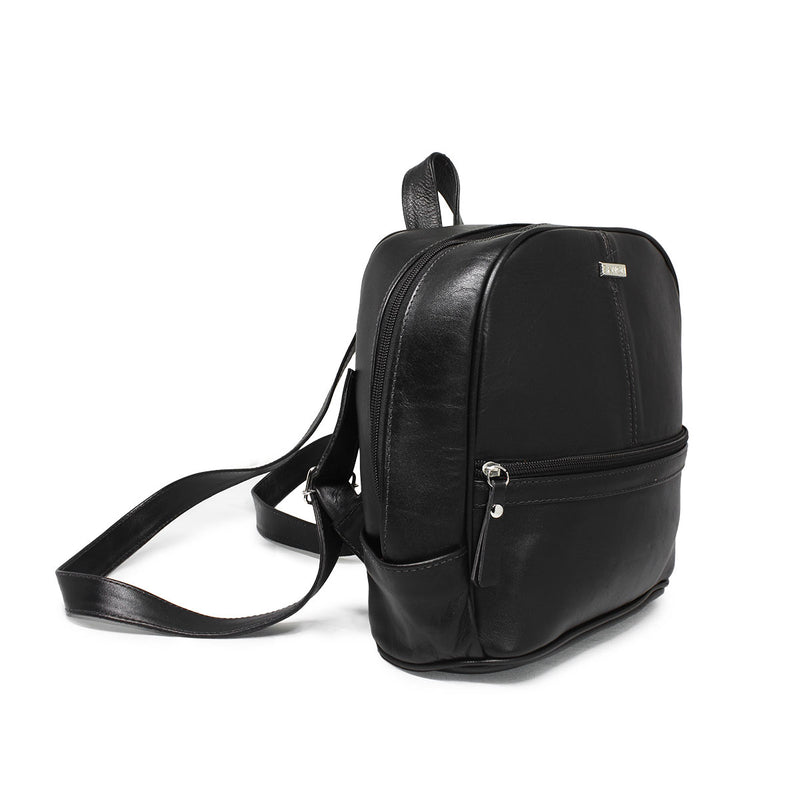 Mochila feminina de couro preta Mariana