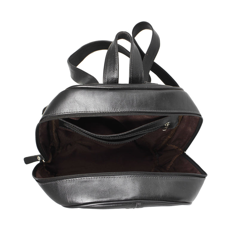 Mochila feminina de couro preta Mariana