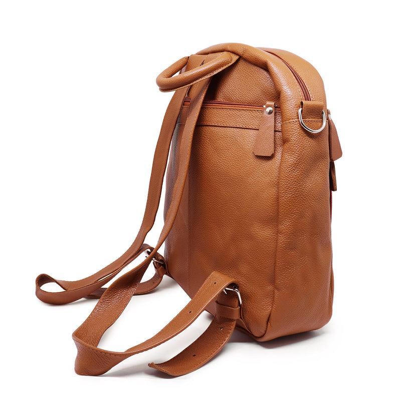 Mochila Unissex de couro tamanho G caramelo Ariel